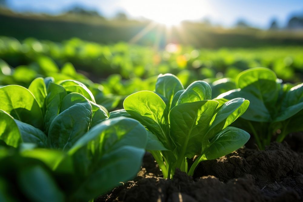 Spinach landscape vegetable plant. AI generated Image by rawpixel.
