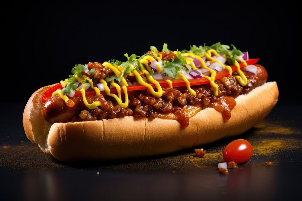 Chilli dog food vegetable condiment. AI generated Image by rawpixel.