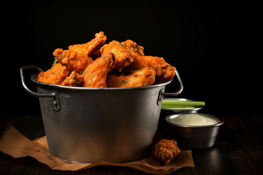 Buffalo wings food vegetable freshness. AI generated Image by rawpixel.