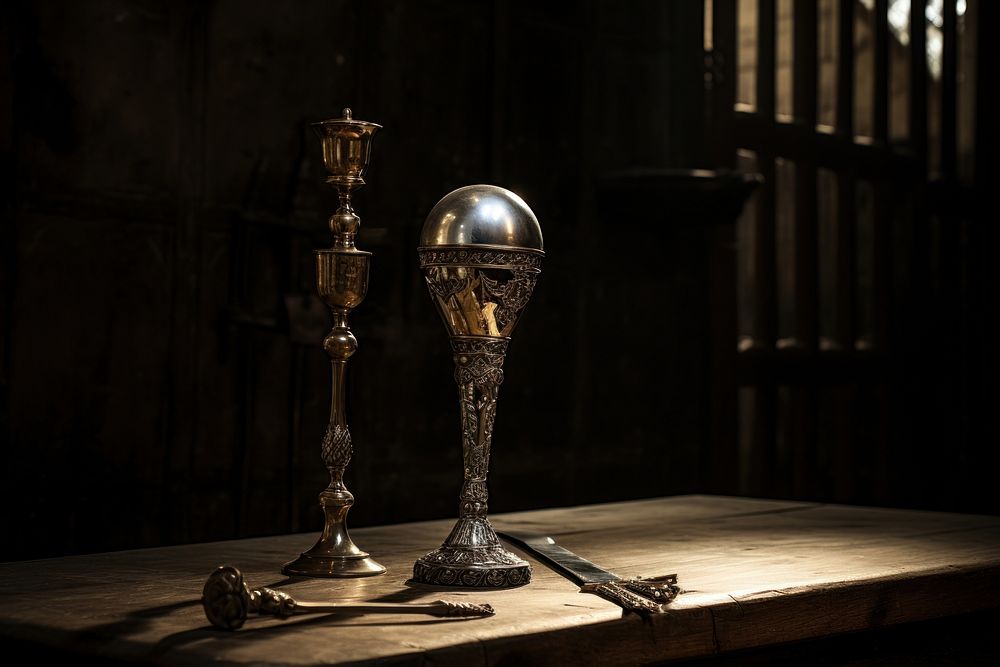 Medieval scepter candle glass light. AI generated Image by rawpixel.