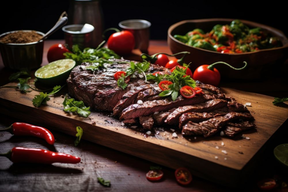 Carne asada food meat beef. AI generated Image by rawpixel.