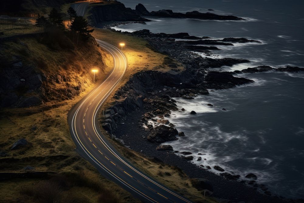 Road coast outdoors nature. AI generated Image by rawpixel.