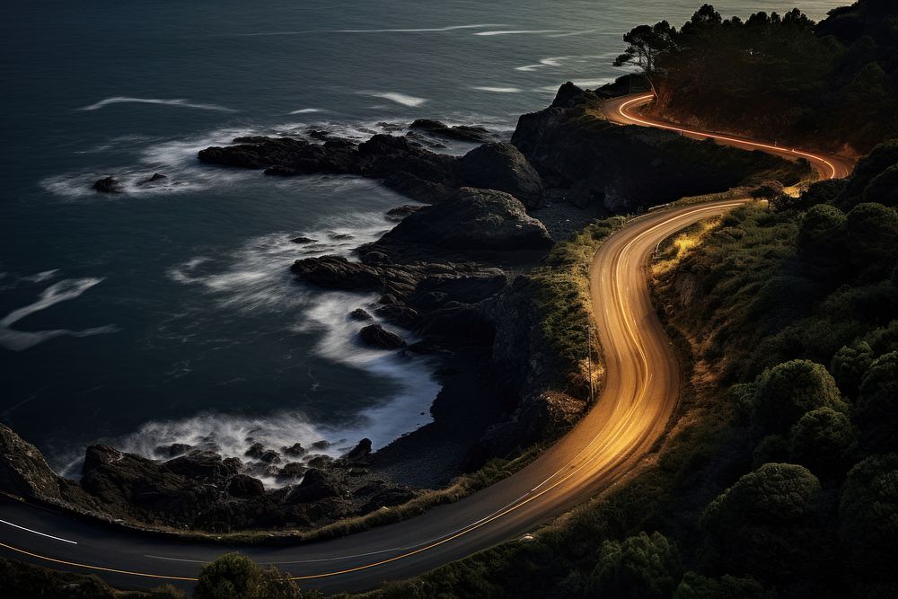 Road coast outdoors nature. AI generated Image by rawpixel.
