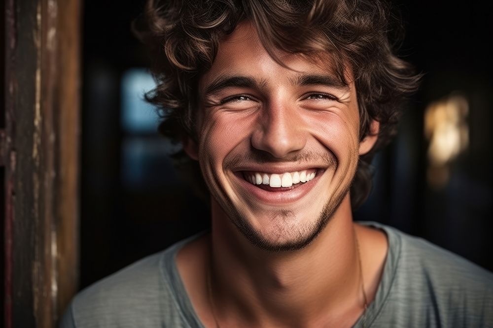 Smiling men laughs portrait laughing person. AI generated Image by rawpixel.