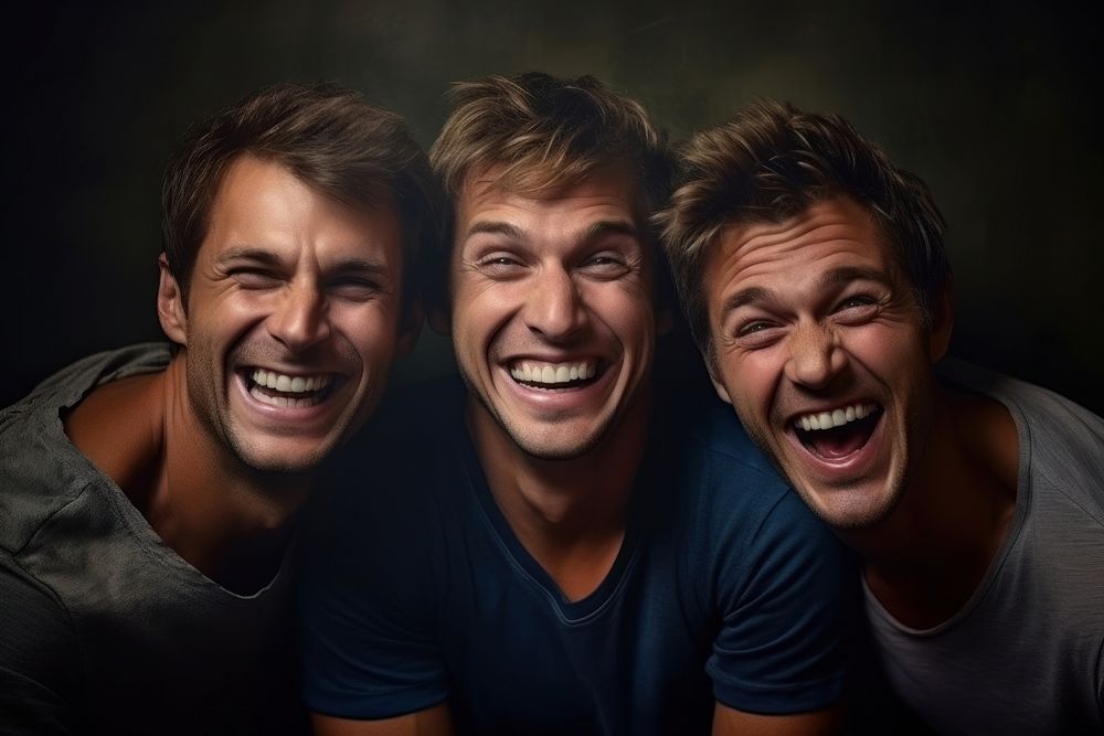 Smiling men laughs laughing portrait person. AI generated Image by rawpixel.