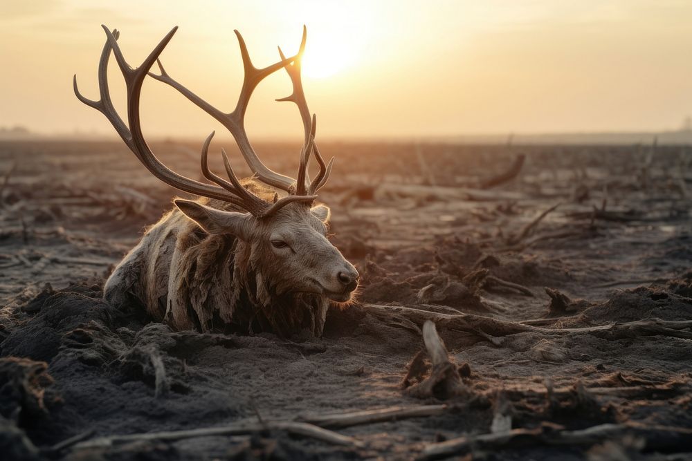 Climate change animal wildlife mammal. AI generated Image by rawpixel.
