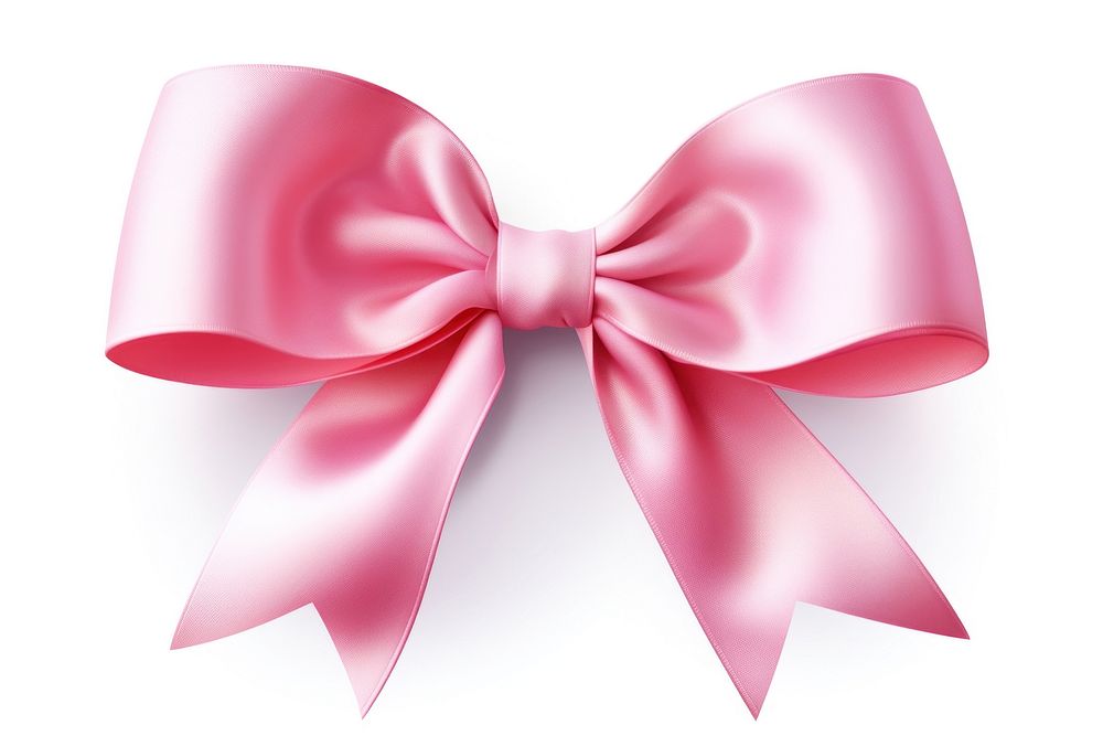 Pink ribbon with bow white background celebration accessories. AI generated Image by rawpixel.