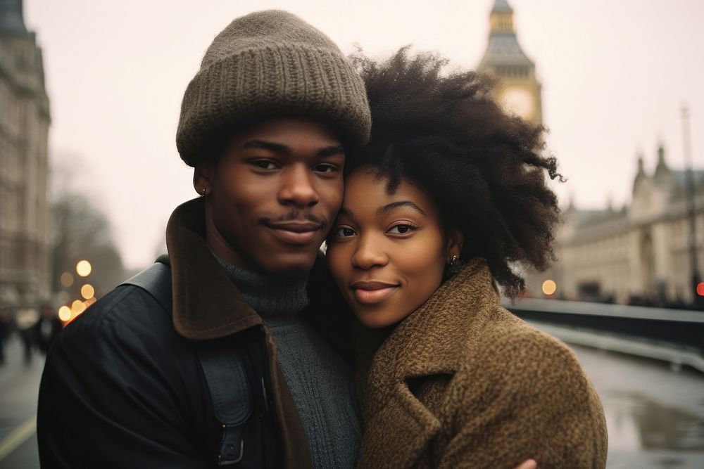 Black couple portrait adult city. AI generated Image by rawpixel.