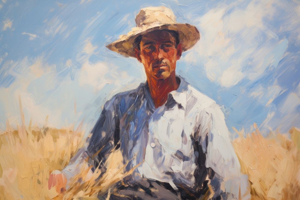 Oil painting of a man portrait outdoors adult. AI generated Image by rawpixel.