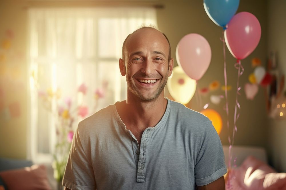 Cheerful lovely Adult adult balloon smile. AI generated Image by rawpixel.
