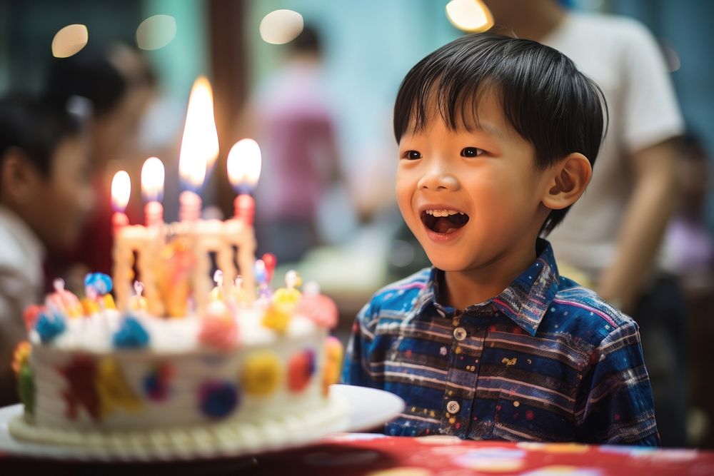Vietnamese kid party cake birthday. AI generated Image by rawpixel.