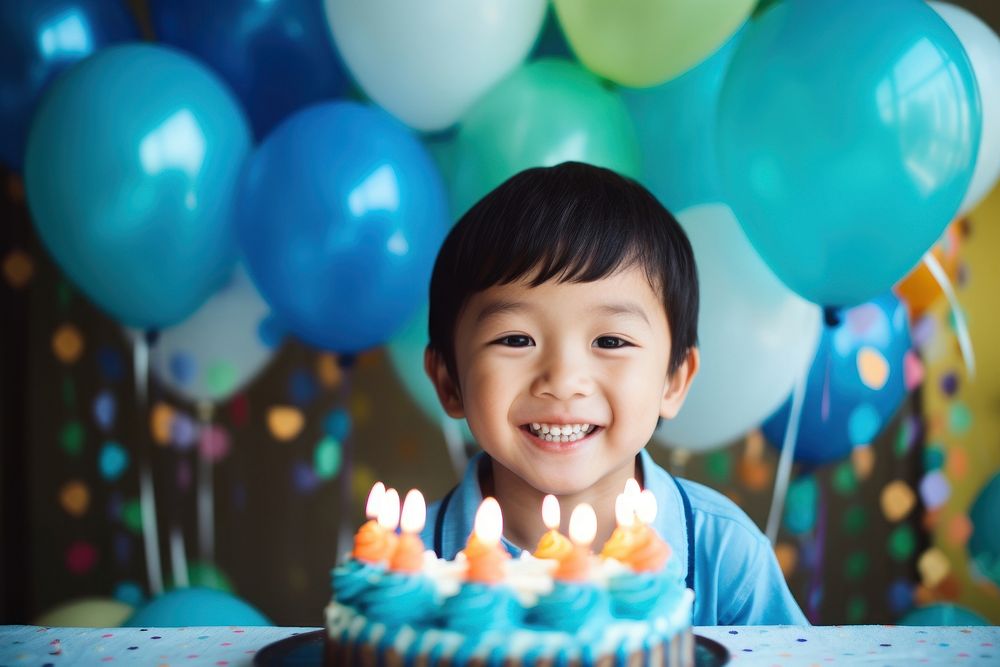 Birthday party of Filipino kid cake balloon dessert. AI generated Image by rawpixel.