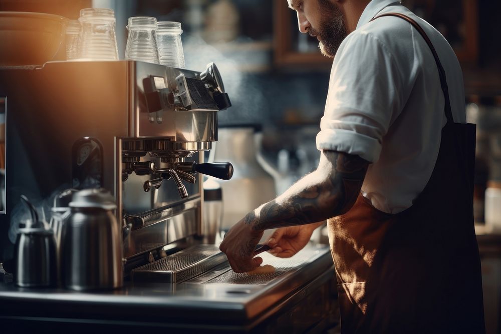 Barista making coffee adult. AI generated Image by rawpixel.