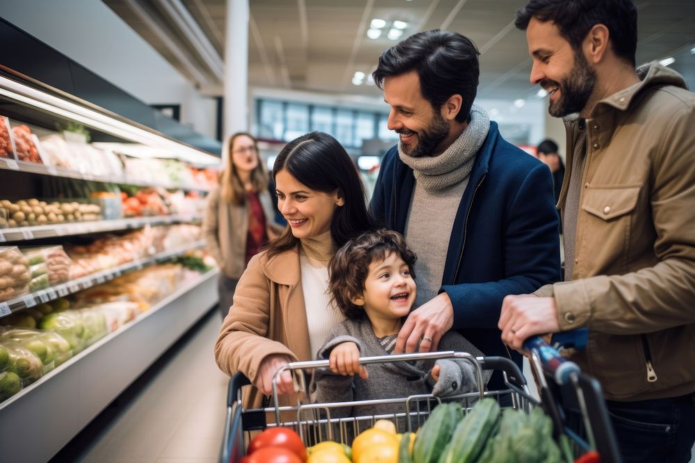 Market supermarket shopping pushing. AI generated Image by rawpixel.