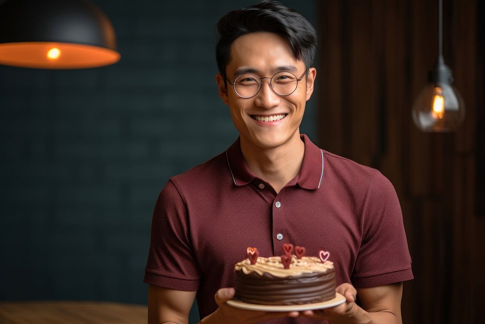 Malaysian holding cake birthday portrait dessert. AI generated Image by rawpixel.