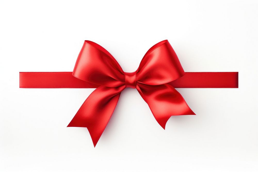 Red ribbon with bow red white background celebration. AI generated Image by rawpixel.