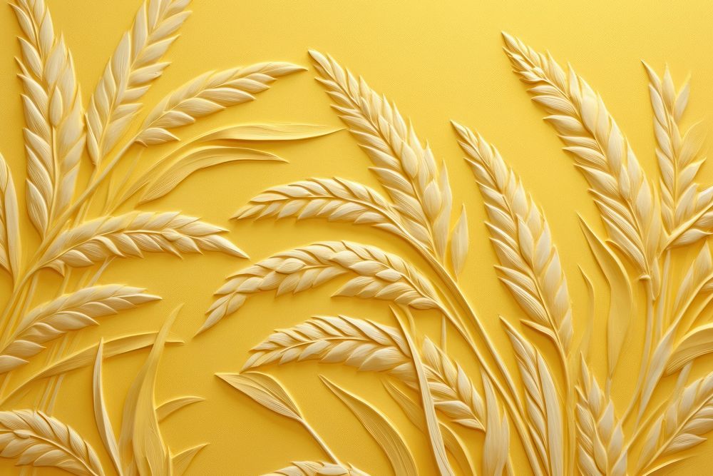 Rice plant yellow backgrounds pattern. AI generated Image by rawpixel.