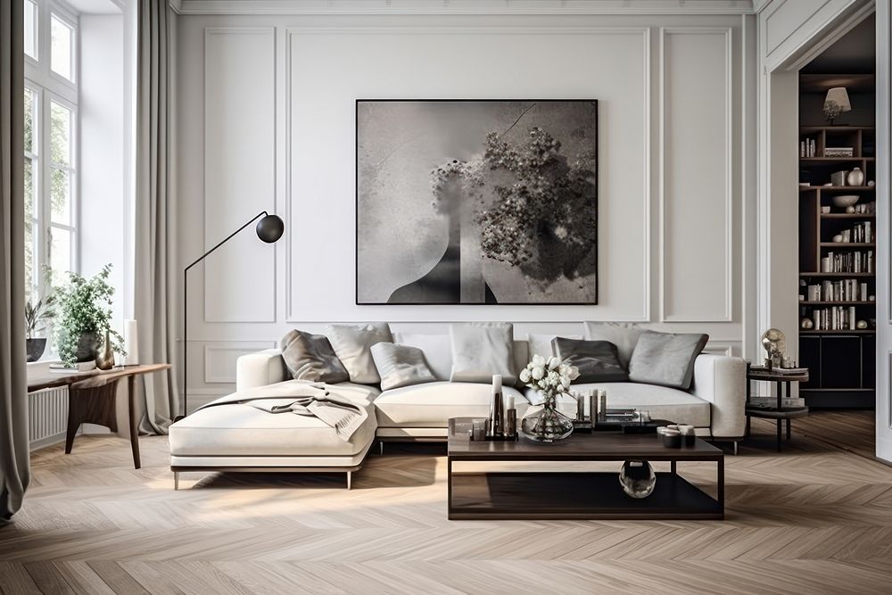 Scandinavian classic living room architecture furniture building. 
