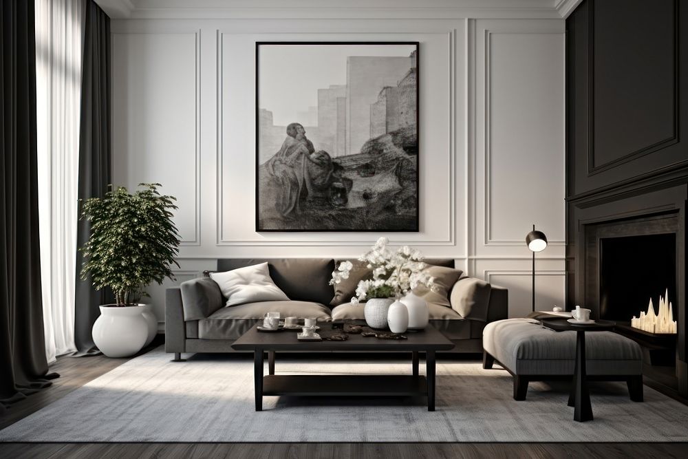 Scandinavian classic living room architecture furniture building. AI generated Image by rawpixel.