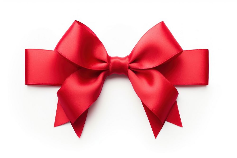 Symmetrical Red ribbon with bow red white background celebration. AI generated Image by rawpixel.