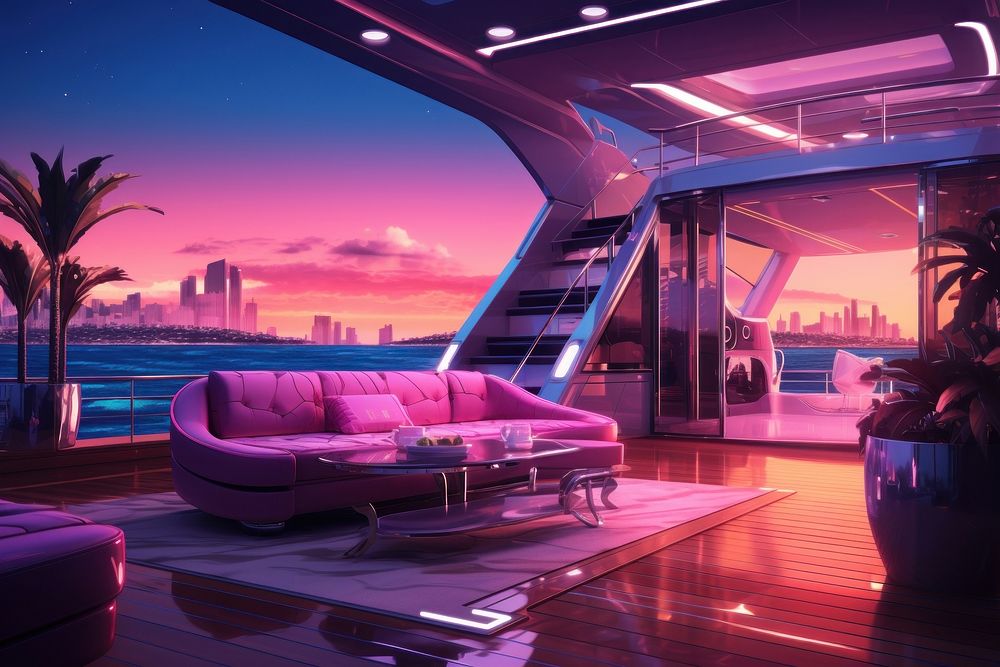 Luxurious yacht architecture building vehicle. AI generated Image by rawpixel.