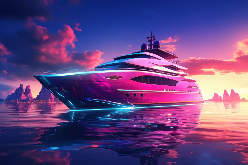Luxurious yacht vehicle boat transportation. AI generated Image by rawpixel.
