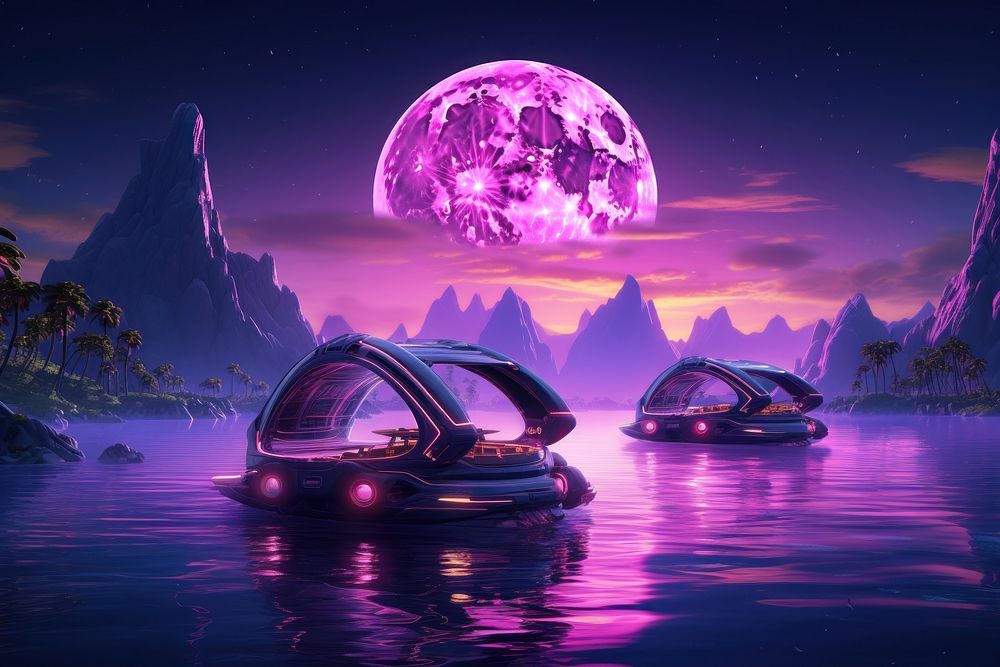 Hovercrafts astronomy outdoors vehicle. AI generated Image by rawpixel.