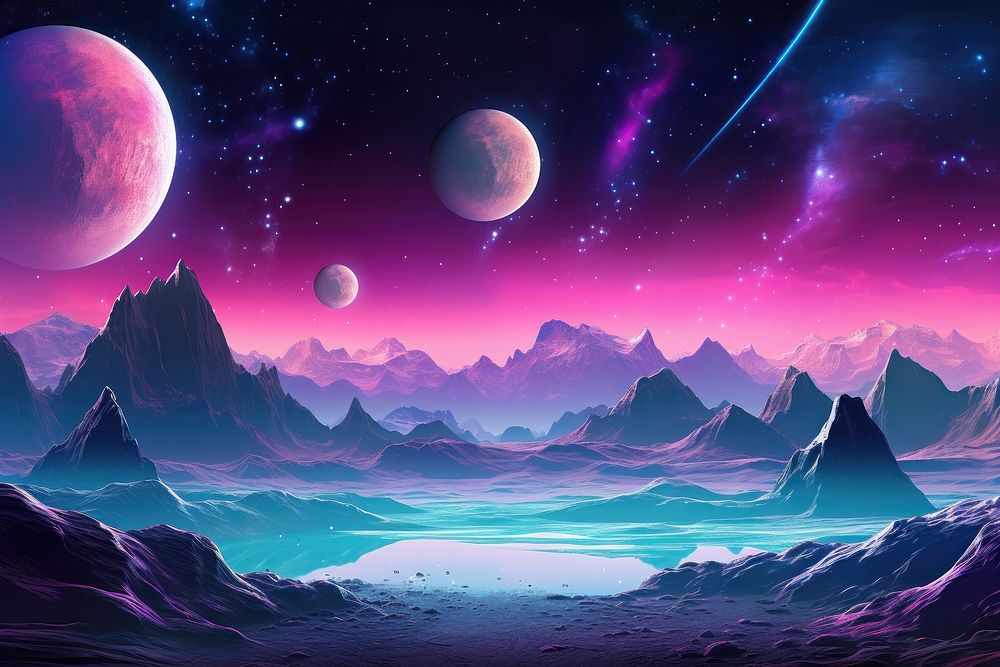 Planets landscape astronomy panoramic. AI generated Image by rawpixel.
