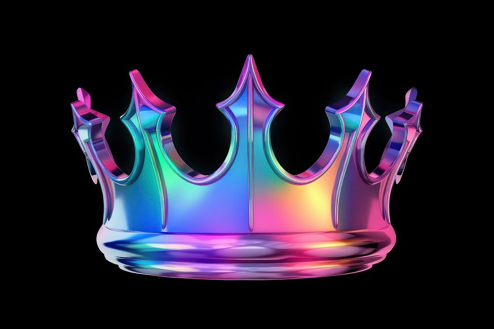 Holographic crown purple illuminated accessories. AI generated Image by rawpixel.