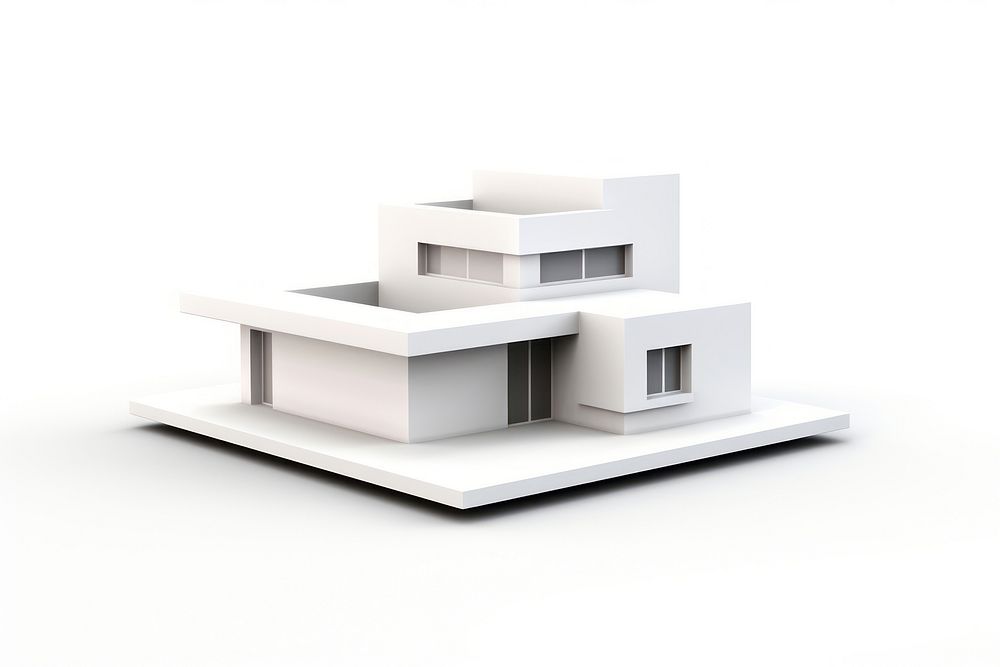 Real estate architecture white white background. AI generated Image by rawpixel.