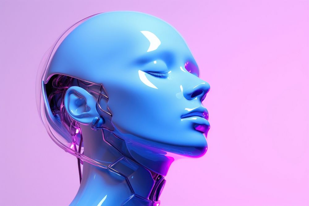 Purple blue futuristic technology. AI generated Image by rawpixel.
