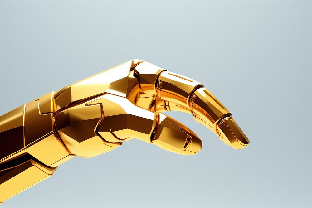 3d robot hand holding a gold bar technology appliance yellow. AI generated Image by rawpixel.