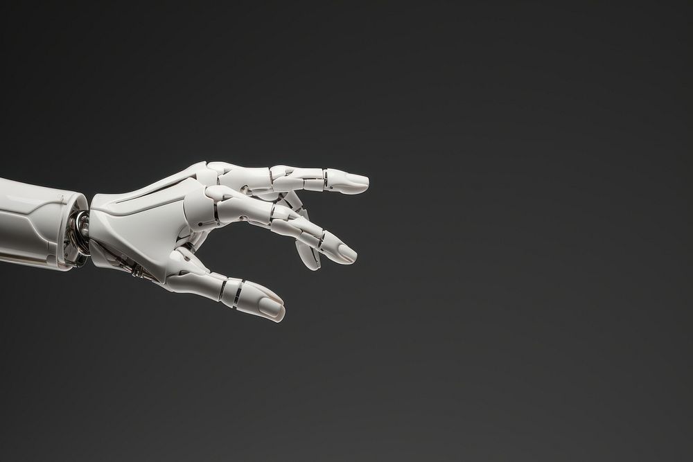 3d robot hand touching technology finger electronics. AI generated Image by rawpixel.