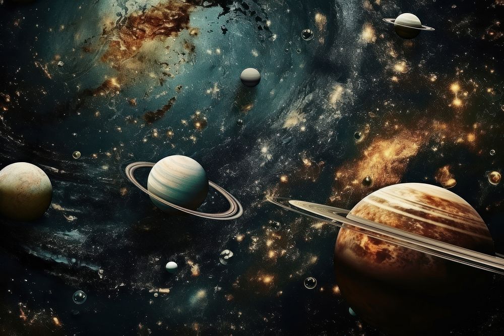 Wallpaper of planets space astronomy universe. AI generated Image by rawpixel.