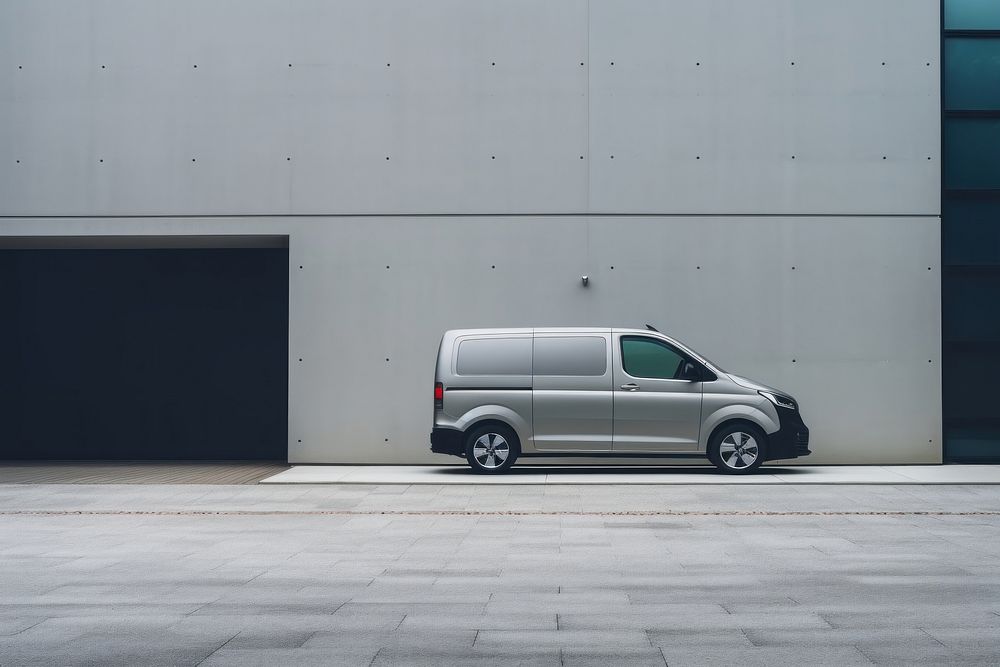 Van car vehicle transportation architecture. AI generated Image by rawpixel.