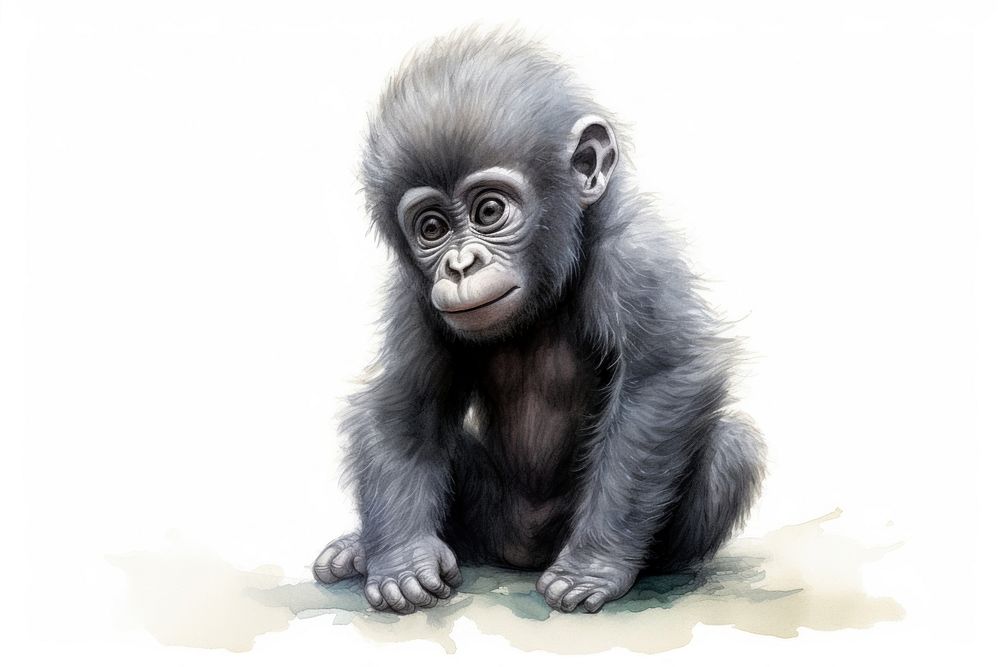 Gorilla ape wildlife monkey. AI generated Image by rawpixel.