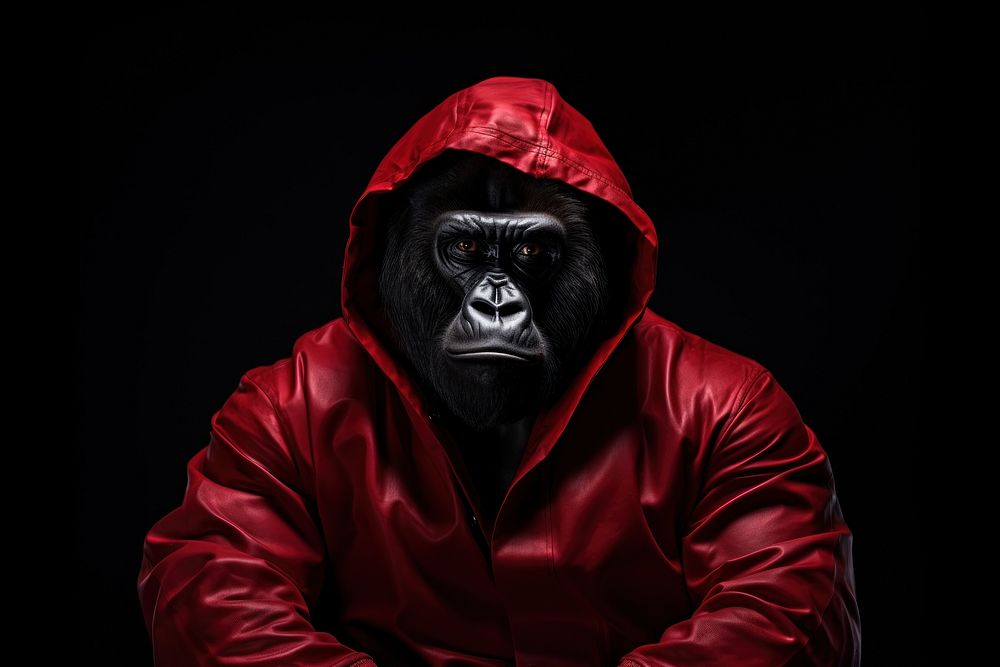Gorilla portrait mammal adult. AI generated Image by rawpixel.