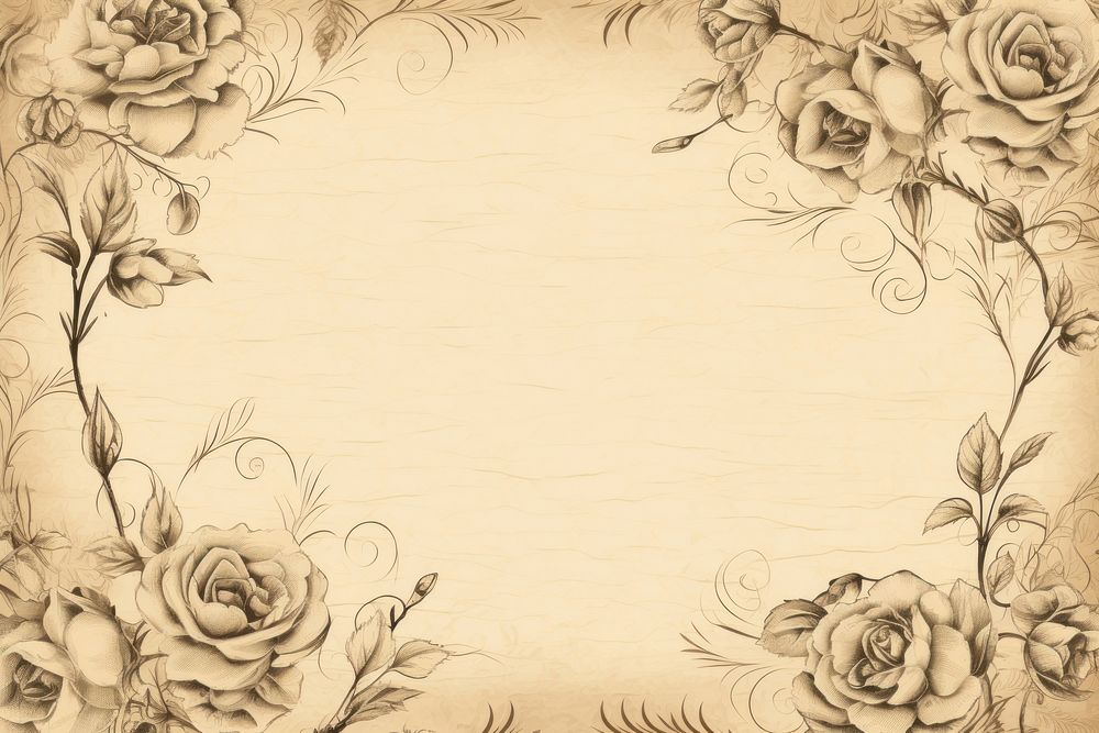 Roses drawing illustration backgrounds pattern sketch. AI generated Image by rawpixel.