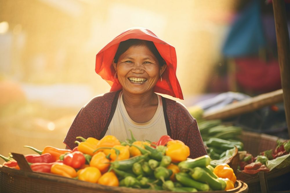 Vegetable cheerful selling market. AI generated Image by rawpixel.
