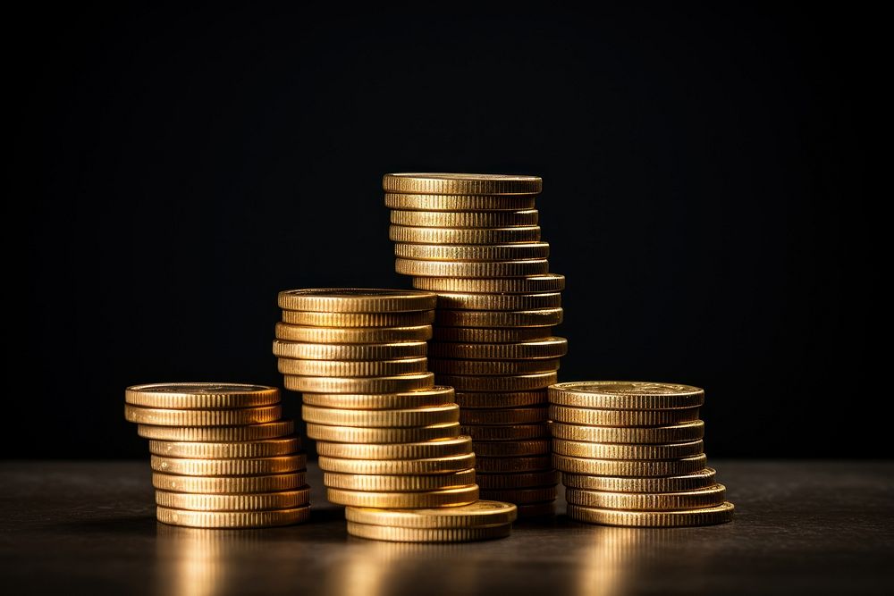 Golden coin money gold investment. AI generated Image by rawpixel.