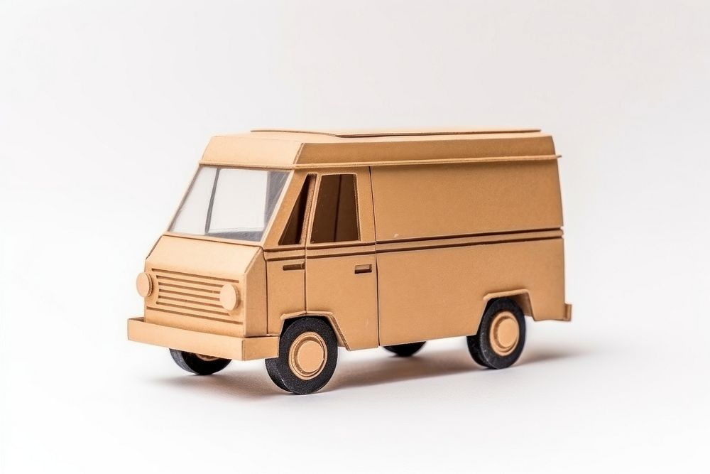 Van car cardboard vehicle. AI generated Image by rawpixel.