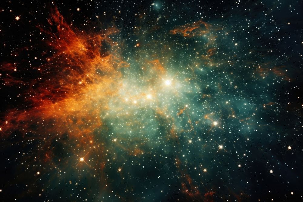 White and red stars astronomy universe nebula. AI generated Image by rawpixel.