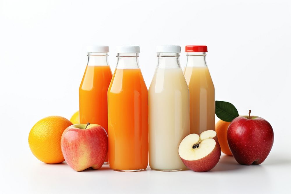 Bottle of orange juice apple bottle fruit. AI generated Image by rawpixel.