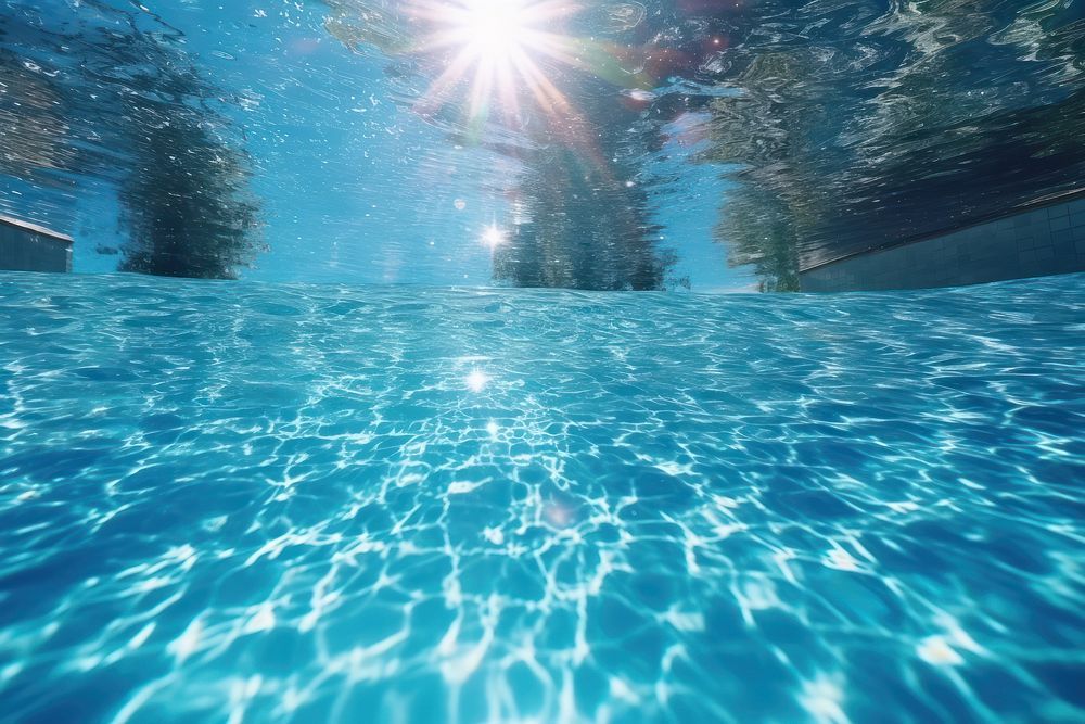 Blue sky swimming underwater reflection. AI generated Image by rawpixel.