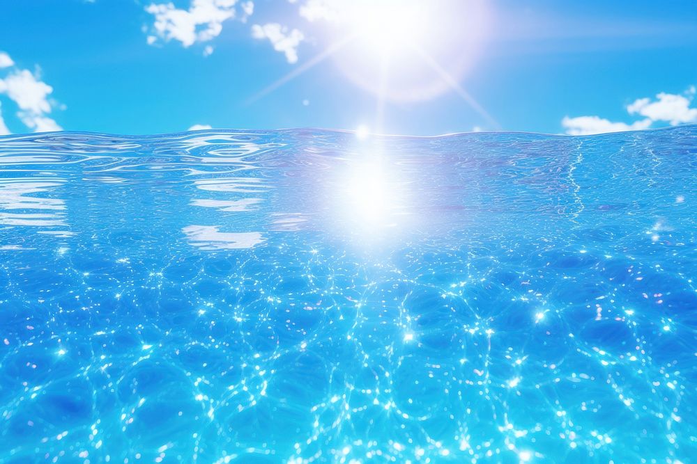 Blue sky reflection sunlight swimming. AI generated Image by rawpixel.