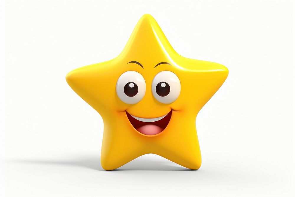 Cartoon star character white background anthropomorphic happiness. AI generated Image by rawpixel.