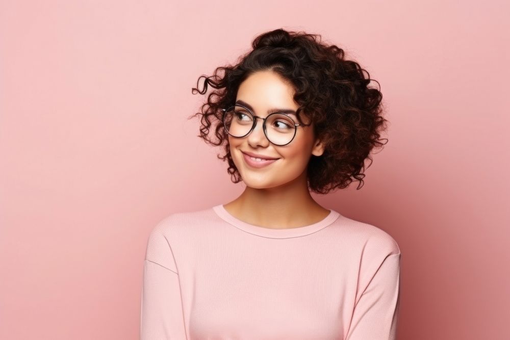 Girl portrait cheerful glasses. AI | Premium Photo - rawpixel