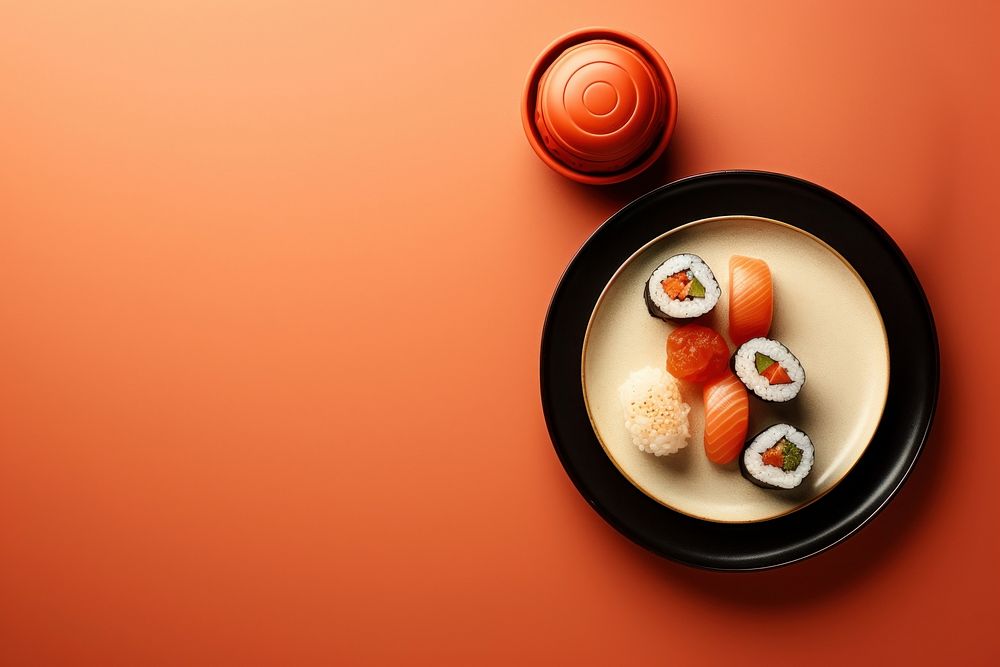 Japanese food sushi plate meal. AI generated Image by rawpixel.