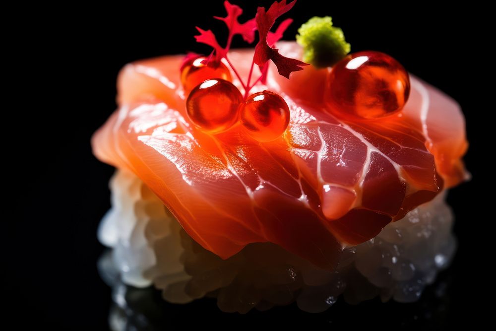 Seafood salmon sushi studio shot. AI generated Image by rawpixel.