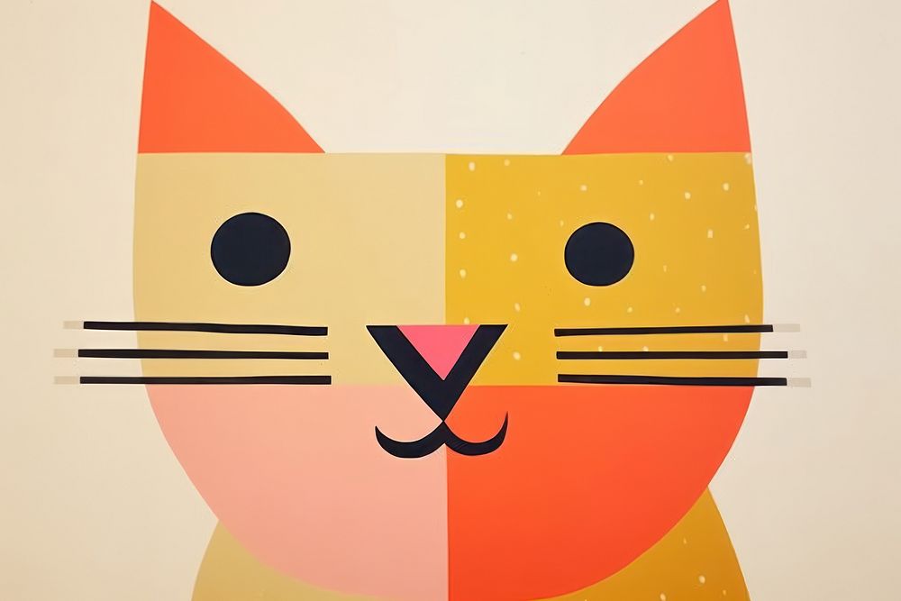 Abstract cat mammal art anthropomorphic. AI generated Image by rawpixel.